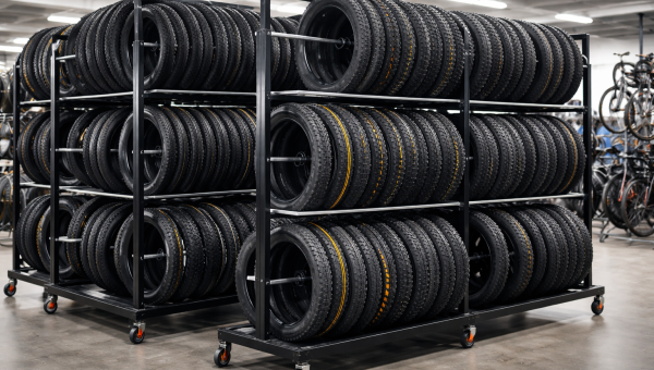 Regały na opony rowerowe MTB na kółkach