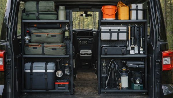 Regały na akcesoria kempingowe samochodowe
